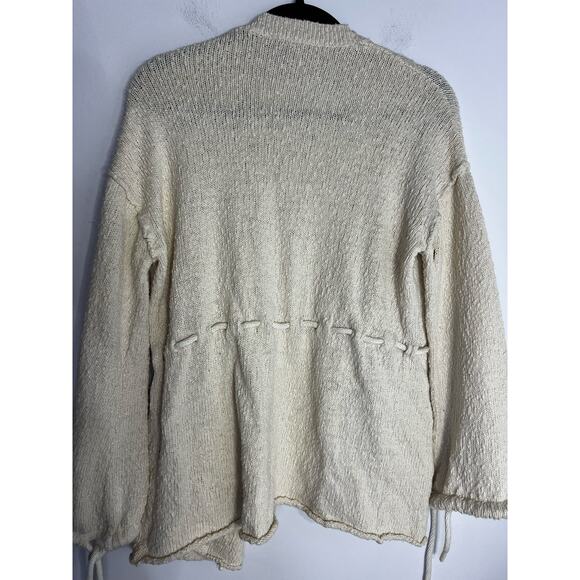 PAIGE Women's Marlee Cardigan Sweater Knit Oatmeal Ivory Size Small - Picture 5 of 7